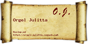 Orgel Julitta névjegykártya